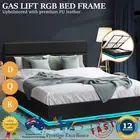 Queen Double King Size Bed Frame RBG Mattress Base Gas Lift Storage Space Black