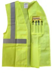 BOEING Security Safety Vest w/ High Visibility Reflective Gray Stripes w/pocket.