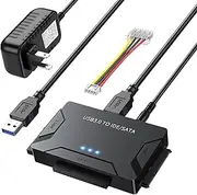 MaxRenard USB 3.0 to IDE/SATA Adapter | Universal External Hard Drive Reader & Data Recovery Converter for 2.5"/3.5" HDD/SSD | with 12V/2A Power Supply & Multi-Drive Support