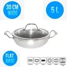 Honeycomb Hybrid Coated non stick Stainless Steel Deep cooking wok 30CM 5 L