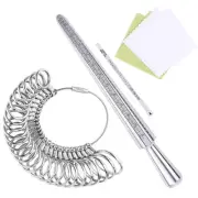 Ring Sizer Measuring Tool, Aluminum Mandrel, 27 Pcs Premium Metal Ring...