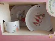 NEW WEDGWOOD PINK PETER RABBIT CUP BOWL PLATE 3 Piece Set for GIRLS