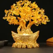 Lucky Money Tree Chinese Gold Ingot Crystal Fortune Ornament Wealth Ornament