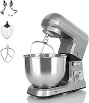 Stand Mixer for Baking, 5L Food Mixers for Baking, Splash Guard, 1000W Tilt-Head Food Mixer, Electric Kitchen Mixer with Bowl, Dough Hook, Wire Whip & Beater