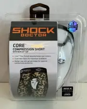 Shock Doctor Core Compression Short w/Bio-Flex Cup Large Waist Size 32-34” New