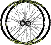 Road Bike Wheelset Mountain Bike Wheelset， 26 27.5 29 Inch MTB Wheelset Quick Release Disc Brake ，32H Rim Front Rear Wheels for 8/9/10/11 Speed Cassette(Green,26inch)
