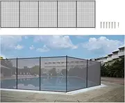 POOL FELLOWS 4 ft. X 60 ft. Pool Safety Fence, Premium Textilene Pool Fencing, Removable Child & Pet Pool Barrier, Easy DIY for Inground Swimming Pools, Black
