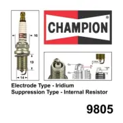 2x New CHAMPION Performance Driven Quality Iridium Spark Plug For Chrysler #9805