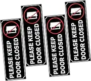 CAXUSD Weatherproof Door Sticker 4pcs PVC Door Closing Sign Workplace Safety Decal