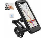 Waterproof Motorcycle Phone Holder, 360° Mount with Rain Cover for Scooters