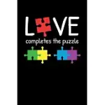 LOVE COMPLETES THE PUZZLE: GRAPH PAPER JOURNAL / NOTEBOOK / DIARY GIFT - 6