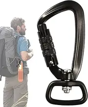Heavy Load Carabiner Hook - Secure Lock Design, Steel Resistance Construction | Versatile , Climbing Safety Clip, Transport Form C