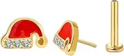 FANSING Christmas Flat Back Earring for Helix Cartilage Conch Tragus Stud Threadless Push Pin Labret Stud