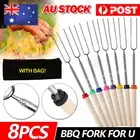 8x Marshmallow Roasting Stick Forks Skewers BBQ Camping Campfire Grill Outdoor