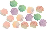 Kisangel 15pcs Decorative Cartoon Flower Charms for Phone Cases DIY Crafts Hairband Decor Miniature Resin Ornaments Mixed Colors for Jewelry Bags and Present Boxes