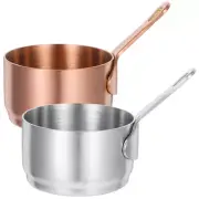2 Pcs Mini Soup Pot Induction Cookware Microwave Sauce Pan with Lid