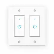 WiFi Light Switch, Smart Wall Switch 2 Gang, Touch Switch Remote Control- Compat