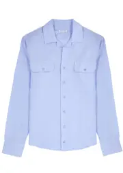Gusari Safari Linen Shirt - Blue - L L