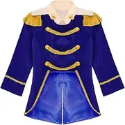 Lejafay Royal Prince Tailcoat for Boys Kids Long Sleeve Velvet Tuxedo Coat Vintage Medieval Jacket