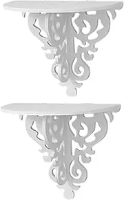 iplusmile 2pcs Wall Shelf Floating Shelf Decorative Storage Rack for Indoor Flower Pot Holder