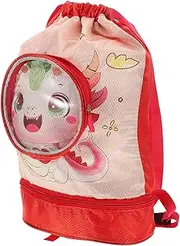 PACKOVE Cute Swim Bag for Small Beach Backpack with Wet and Dry Separation Polyester Travel Storage for Pool and Gym Unisex Design Moderate Capacity