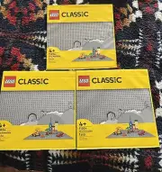 LEGO Classic 3 x 11024 Gray Baseplate