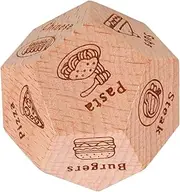 BRIGHTFUFU Wooden Dice Gourmet Dice Party Accessories Game Props Dinner Decision Wooden Light Brown