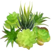 Fake Succulent Plants, 6pcs Mini Green Succulent Plants Faux, Artificial