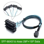 SAS SATA Cable SFF-8643 Internal Mini SAS HD to 29pin SFF-8482 Connector Cable