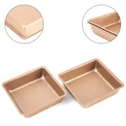2PCS 4 SQUARE CAKE TIN Small Deep Baking Mould Form Bread Loaf DIY 10.9*10.9CM