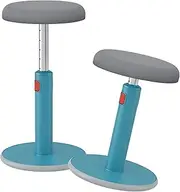 [Leitz] Active Sit Stand Stool, Ergonomic Height Adjustable 46cm to 79cm Wobble Stool, Round Swivel Office Desk Chair/Stool, Ergo Cosy Range, Calm Blue, 65180061