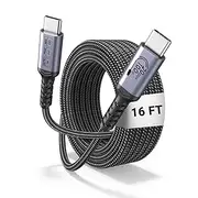 SUMPK USB C Cable 16ft, 100W Long USB C 3.1 Gen 2 Cable, 20Gbps High Speed Data Transfer, 4K Video Monitor Compatible with iPhone 16/15, MacBook Air/Pro, Samsung Galaxy