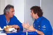 Flavio Briatore talks with Alain Prost over breakfast F1 W/C Aust- 1997 Photo