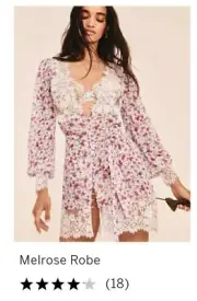 FOR LOVE & LEMONS Medium Melrose White Floral Robe -Victoria's Secret NWT NIP
