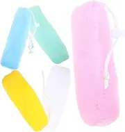 SAFIGLE 5Pcs Soap Pouch Multi Color Soap Mesh Bags for Lathering Exfoliating Storage for Handmade Waste and Bathroom Organization White Red Yellow Green