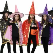 Kids Robe Wizard Cape Cosplay With Hat Cloak Costume HalloweenParty Witch