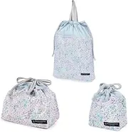 NU602400 Drawstring 3-Piece Set, Gymnastics Clothing Bag, Lunch Bag, Cup Bag, Floral Oasis, Change of Clothes, Lunch Bag, Small Items, Kids, Cute, Stylish, Floral Oasis, Girls,