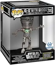 Funko Pop! Star Wars: The Mandalorian Lights and Sounds Deluxe IG-12 with Grogu, 6.75 inches