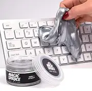 ToysButty Cleaning Gel for Car Interior, Universal Car Cleaning Kit with Mint Scented Luxury Silver Cleaning Gel Putty Reusable, Non-Water Keyboard Cleaner for Laptop Dust Cleaning in Containers