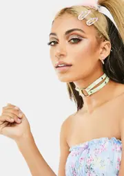 Corner Of The Club Double Strap O-Ring Choker