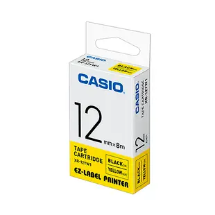 CASIO 卡西歐 XR-12YW1 12mm 黃底黑字 標誌帶/標籤帶
