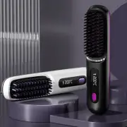 Portable Mini Travel Straightener Brush Anti-Scald Ionic Hot Comb Straightener