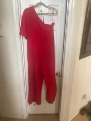 Adrianna Papell Red Flutter Sleeve Jumpsuit 16