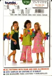 Burda Sewing Pattern 9703 Burda Kids Girls Dress Pants Sizes 3-8 NEW