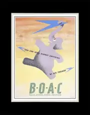 1955 You Can Send Almost Anything by Air Freight BOAC - Matted for 11x14 Frame