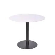 Raimon Furniture Ettore Ceramic Round Modern Kitchen Dining Table 90cm Metal Frame White Sevella