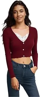 [SISKIN] Lace Tops for Women, Crop Tops for Women, Long Sleeve Shirts for Women, V Neck T Shirts for Women, Womens Button Down Shirt