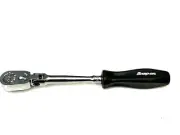 Snap On Tools NEW THLFD72BK BLACK 1/4" Drive Hard Grip Long FlexHead Ratchet USA