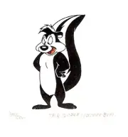 WARNER BROS PEPE LE PEW HAND PAINTED LTD ED ETCHING
