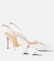 [Mach & Mach] Mach & Mach Orchid 95 floral-appliqué slingback pumps AU 9 white